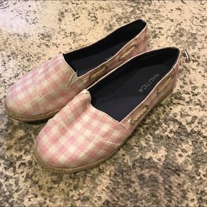 3 for 10 🍁Pink and white checked slip on